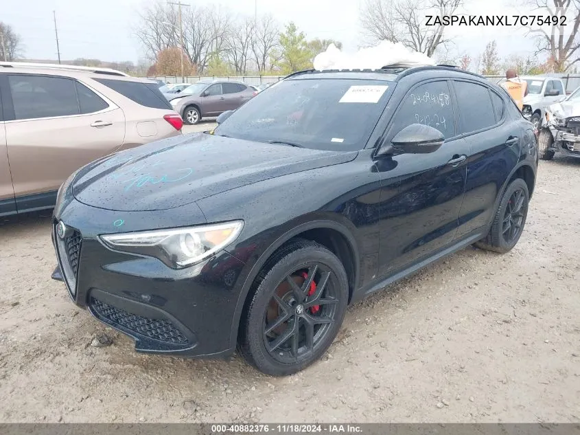 2020 Alfa Romeo Stelvio Awd VIN: ZASPAKANXL7C75492 Lot: 40882376