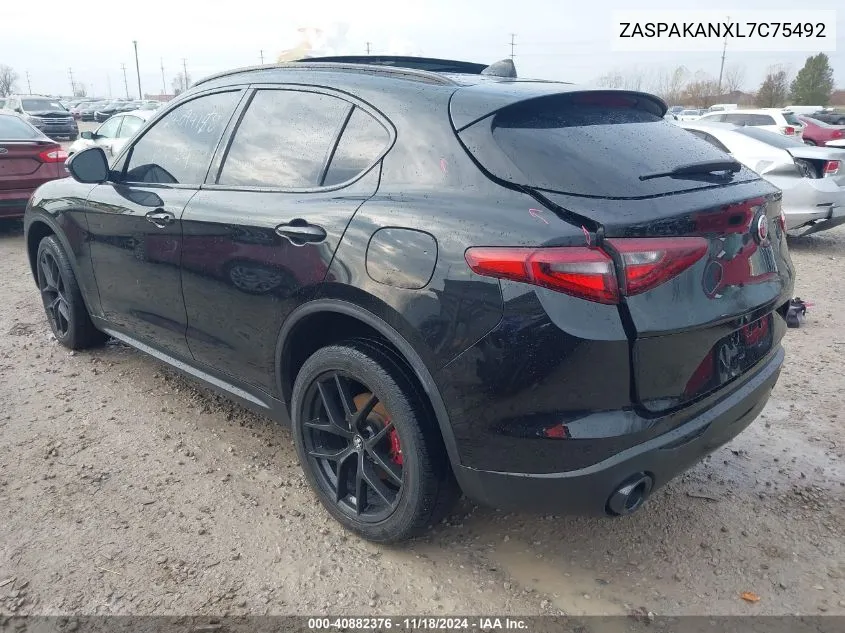 2020 Alfa Romeo Stelvio Awd VIN: ZASPAKANXL7C75492 Lot: 40882376