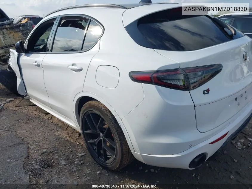 2021 Alfa Romeo Stelvio Ti Sport Awd VIN: ZASPAKBN1M7D18830 Lot: 40798543