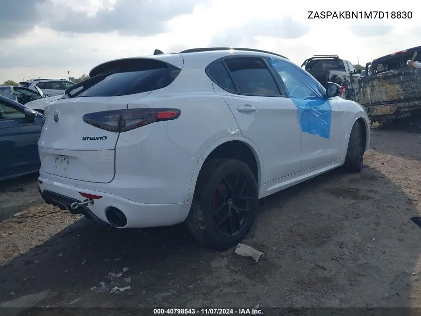 2021 Alfa Romeo Stelvio Ti Sport Awd VIN: ZASPAKBN1M7D18830 Lot: 40798543