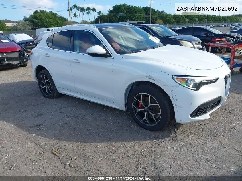 2021 Alfa Romeo Stelvio Ti Awd VIN: ZASPAKBNXM7D20592 Lot: 40801238