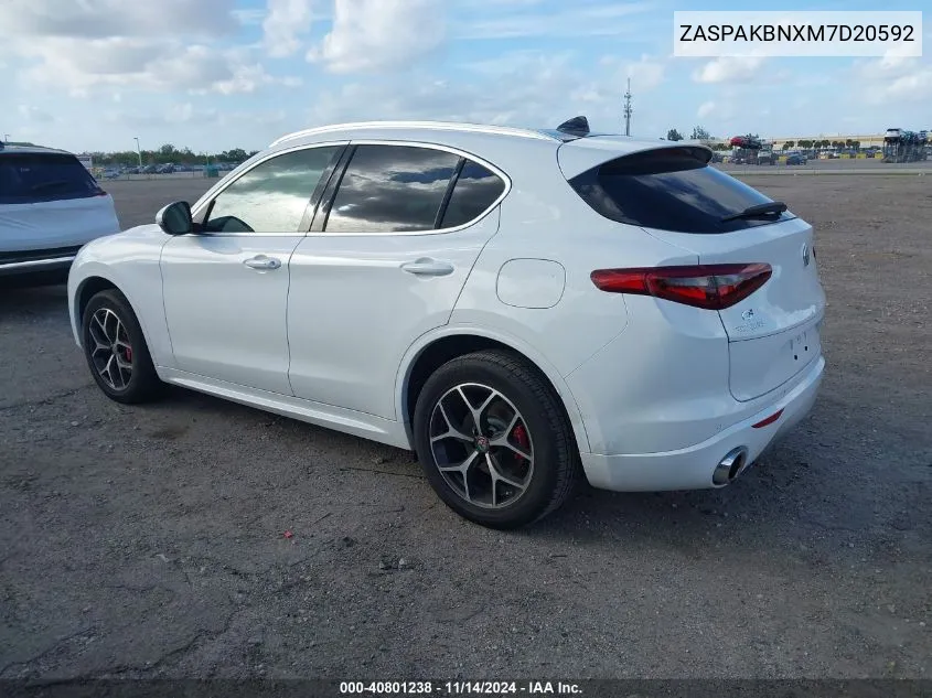 2021 Alfa Romeo Stelvio Ti Awd VIN: ZASPAKBNXM7D20592 Lot: 40801238