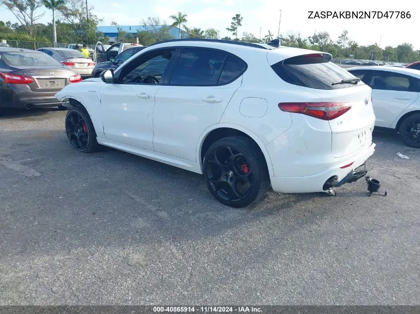 2022 Alfa Romeo Stelvio Veloce Ti Awd VIN: ZASPAKBN2N7D47786 Lot: 40865914