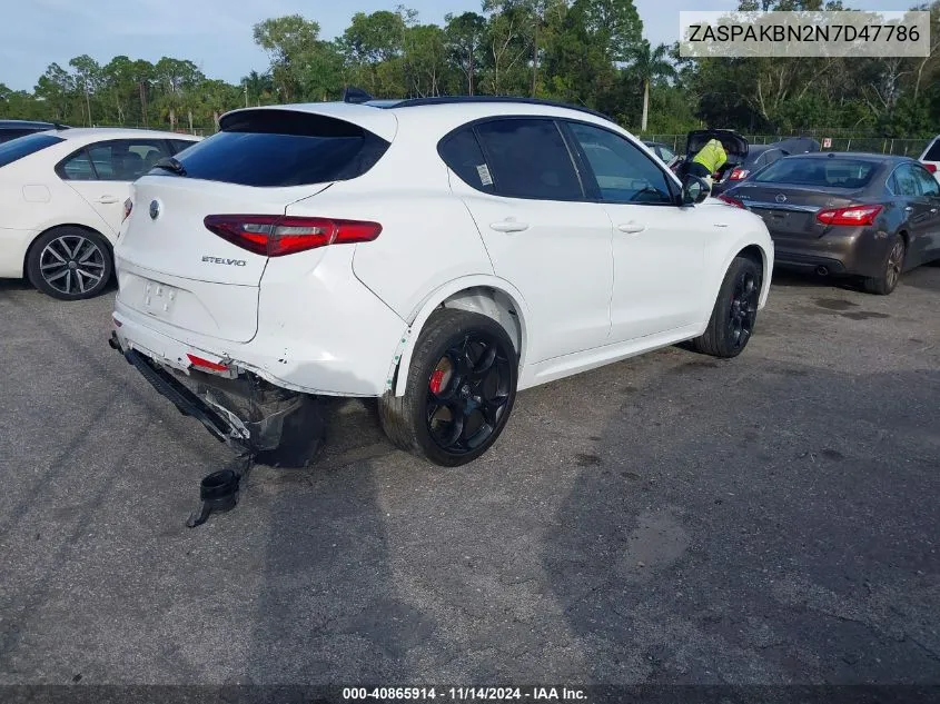 2022 Alfa Romeo Stelvio Veloce Ti Awd VIN: ZASPAKBN2N7D47786 Lot: 40865914