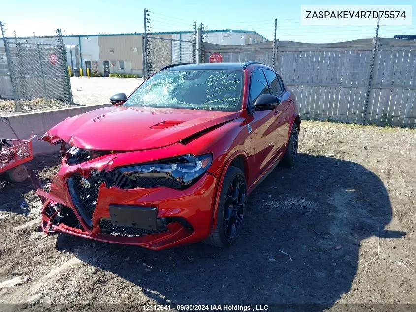 2024 Alfa Romeo Stelvio Quadrifoglio Awd VIN: ZASPAKEV4R7D75574 Lot: 12112641