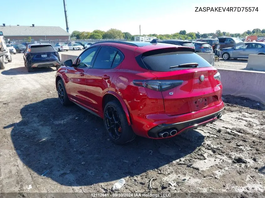 2024 Alfa Romeo Stelvio Quadrifoglio Awd VIN: ZASPAKEV4R7D75574 Lot: 12112641