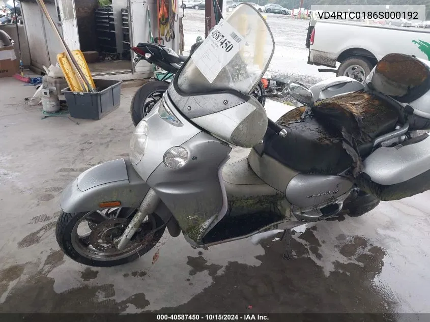 2006 Aprilia Scarabeo 250 VIN: VD4RTC0186S000192 Lot: 40587450