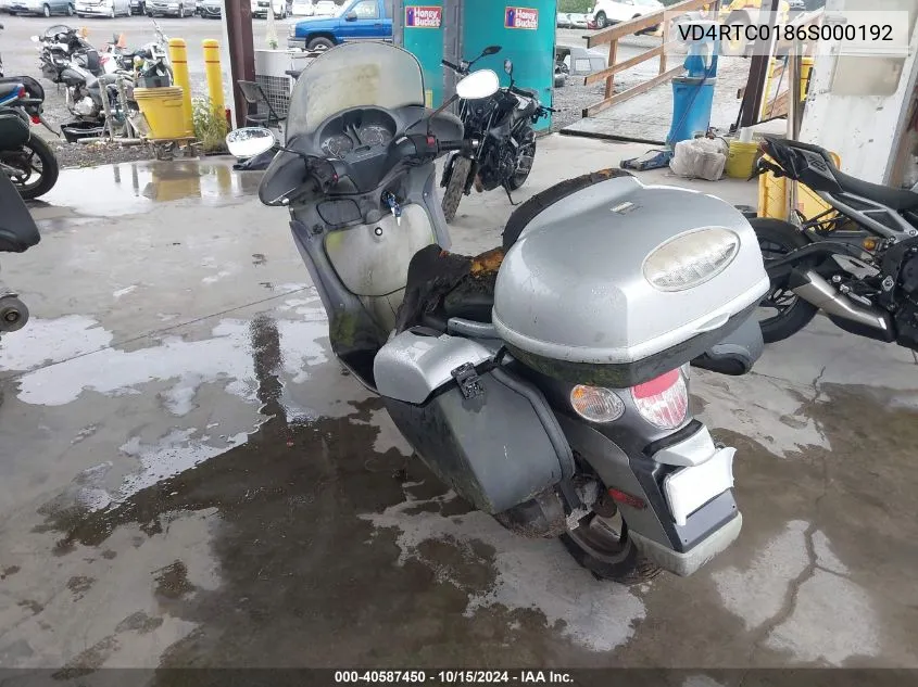 2006 Aprilia Scarabeo 250 VIN: VD4RTC0186S000192 Lot: 40587450