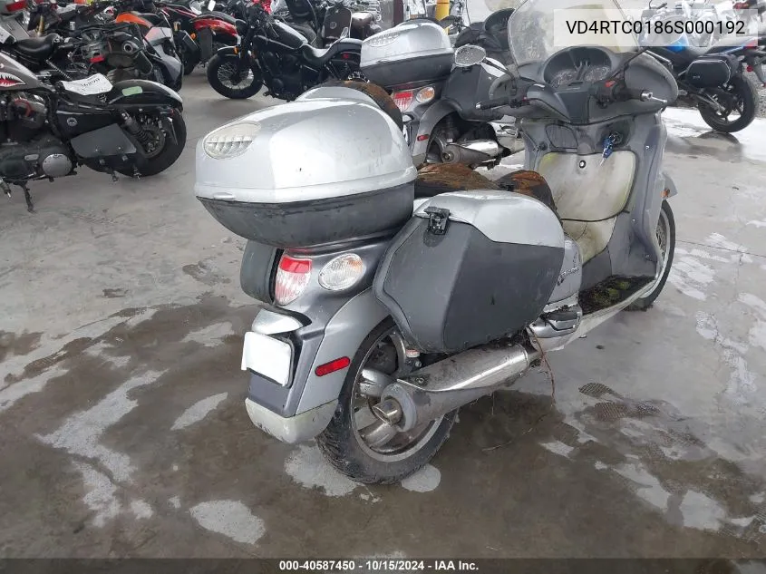 2006 Aprilia Scarabeo 250 VIN: VD4RTC0186S000192 Lot: 40587450