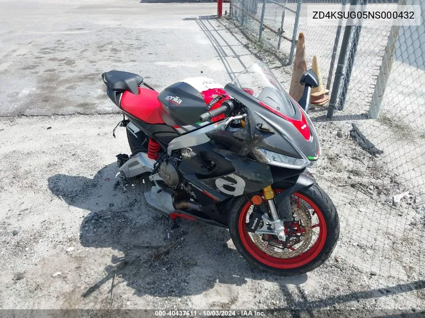 2022 Aprilia Rs 660 VIN: ZD4KSUG05NS000432 Lot: 40437611