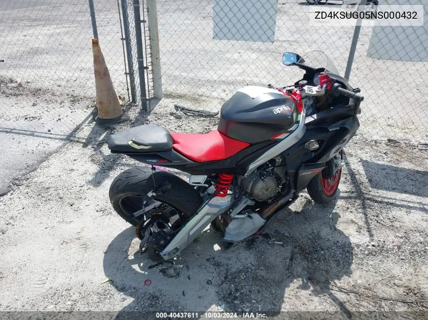 2022 Aprilia Rs 660 VIN: ZD4KSUG05NS000432 Lot: 40437611