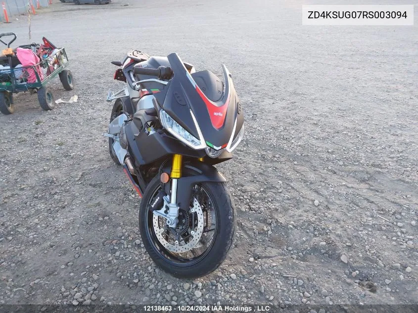 2024 Aprilia Rs 660 VIN: ZD4KSUG07RS003094 Lot: 12138463