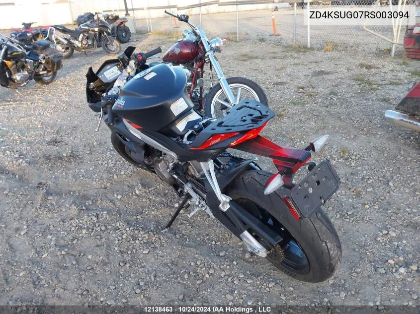 2024 Aprilia Rs 660 VIN: ZD4KSUG07RS003094 Lot: 12138463