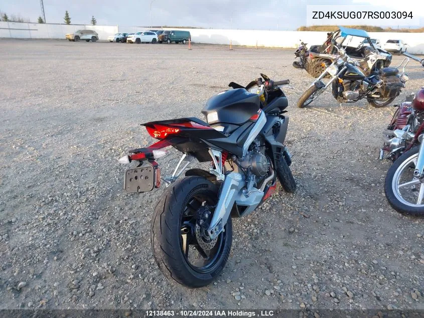 2024 Aprilia Rs 660 VIN: ZD4KSUG07RS003094 Lot: 12138463