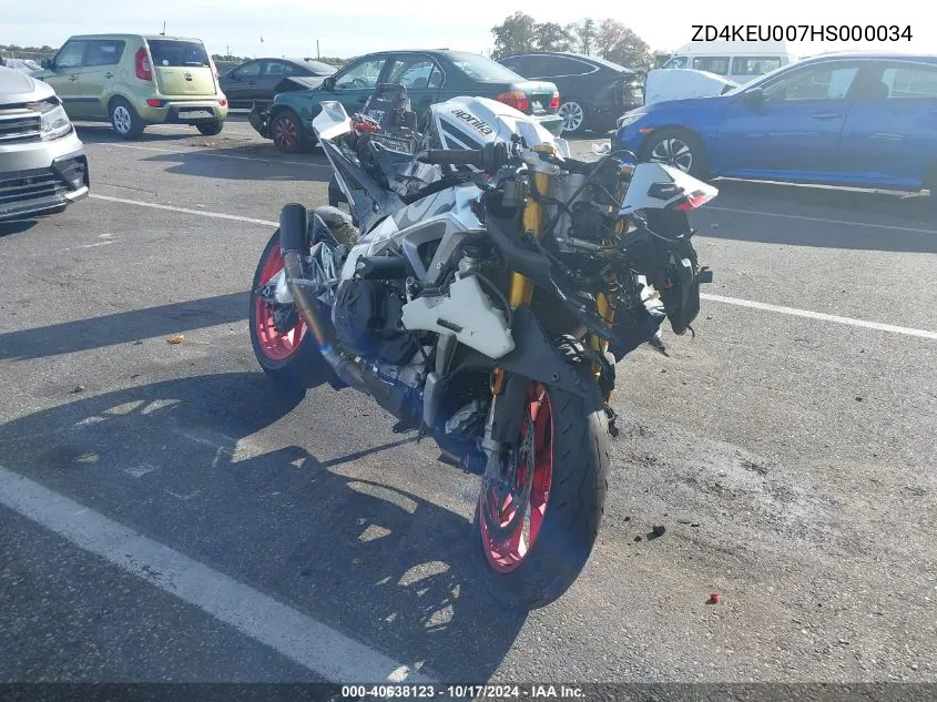 ZD4KEU007HS000034 2017 Aprilia Rsv4 Rr