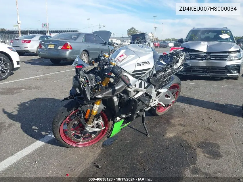 ZD4KEU007HS000034 2017 Aprilia Rsv4 Rr