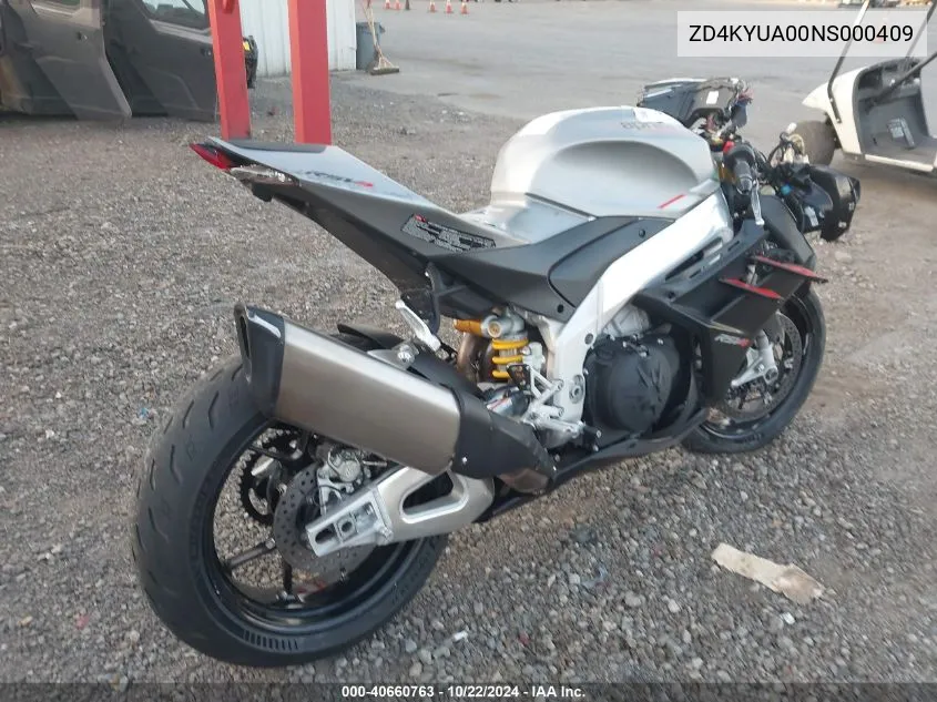 ZD4KYUA00NS000409 2022 Aprilia Rsv4 1100