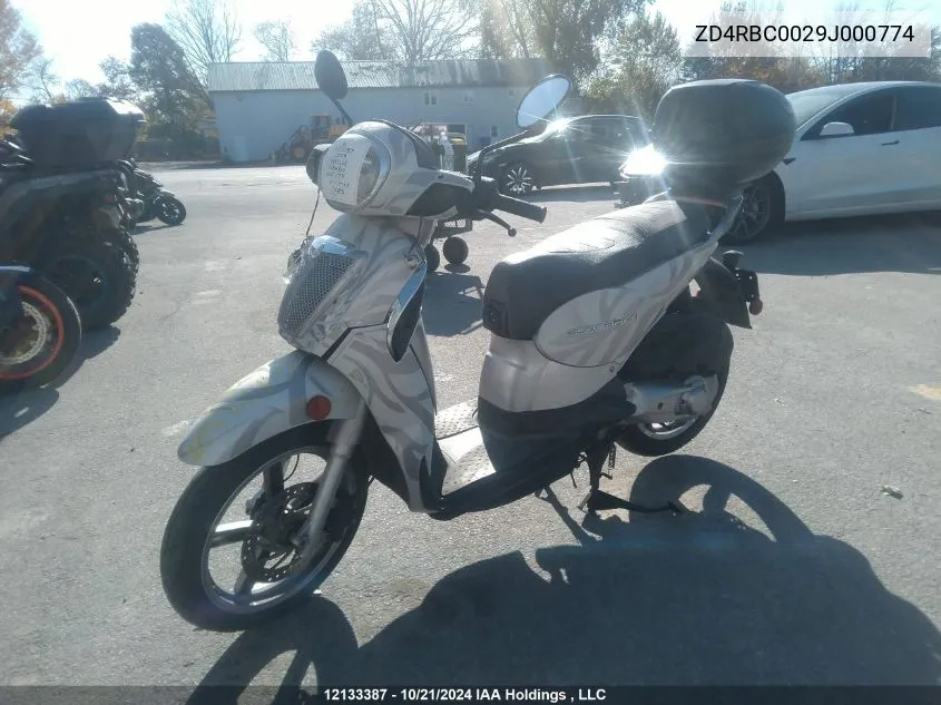 2009 Aprilia Scarabeo 200 VIN: ZD4RBC0029J000774 Lot: 12133387