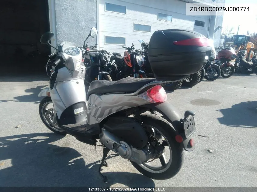 2009 Aprilia Scarabeo 200 VIN: ZD4RBC0029J000774 Lot: 12133387