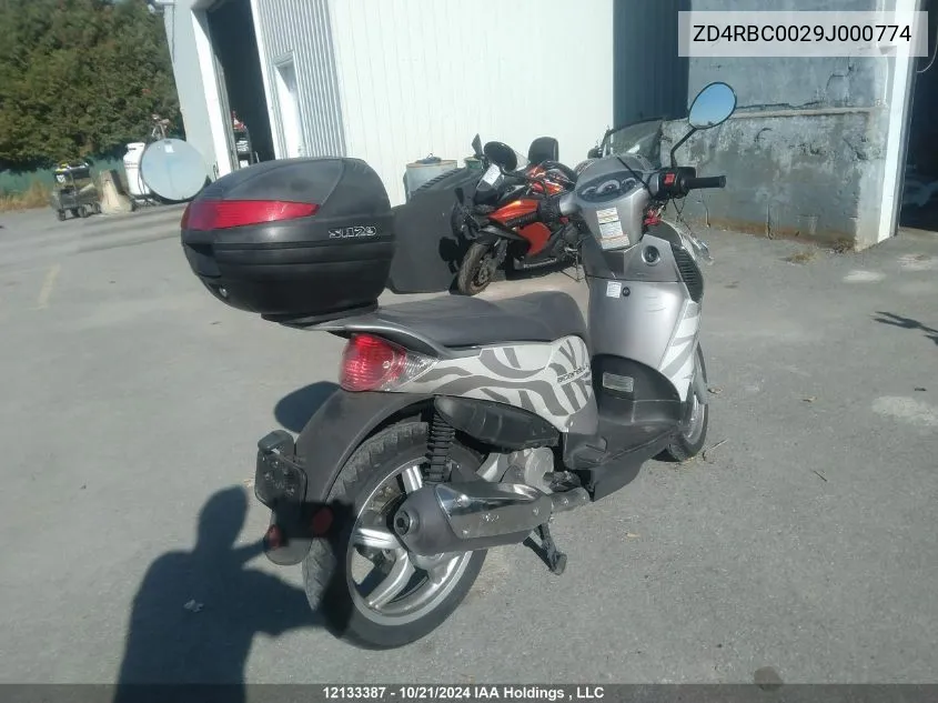 2009 Aprilia Scarabeo 200 VIN: ZD4RBC0029J000774 Lot: 12133387