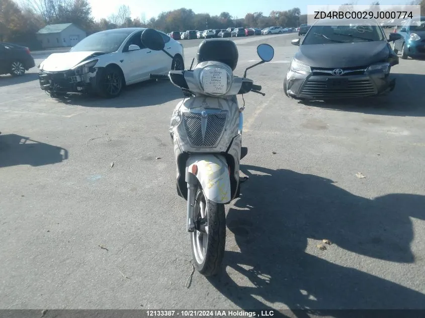 2009 Aprilia Scarabeo 200 VIN: ZD4RBC0029J000774 Lot: 12133387