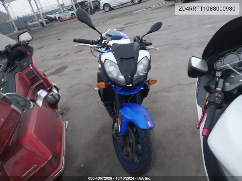 2008 Aprilia Tuono 1000 VIN: ZD4RRTT108S000930 Lot: 40572926