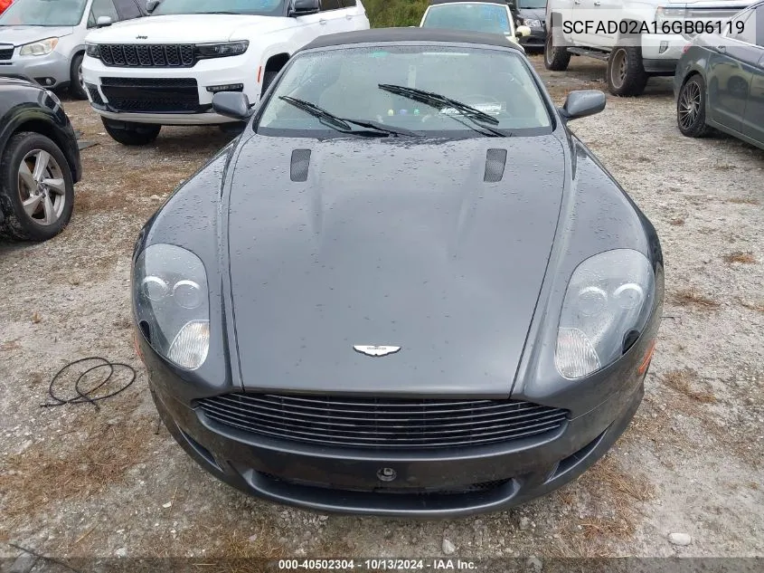 2006 Aston Martin Db9 Volante VIN: SCFAD02A16GB06119 Lot: 40502304