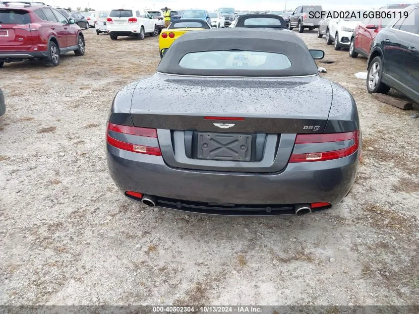 2006 Aston Martin Db9 Volante VIN: SCFAD02A16GB06119 Lot: 40502304