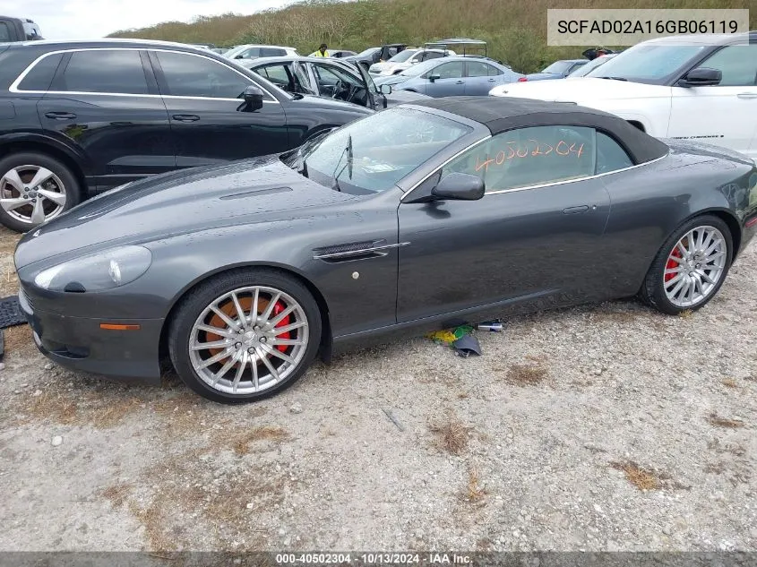 2006 Aston Martin Db9 Volante VIN: SCFAD02A16GB06119 Lot: 40502304