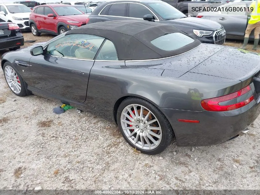 2006 Aston Martin Db9 Volante VIN: SCFAD02A16GB06119 Lot: 40502304