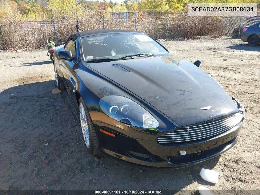 2007 Aston Martin Db9 Volante VIN: SCFAD02A37GB08634 Lot: 40591101