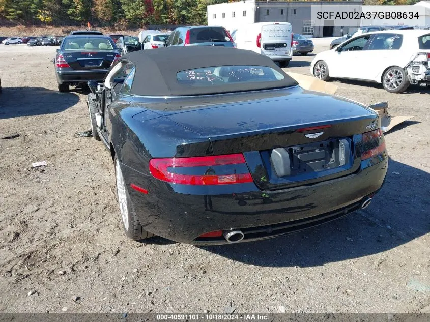 2007 Aston Martin Db9 Volante VIN: SCFAD02A37GB08634 Lot: 40591101