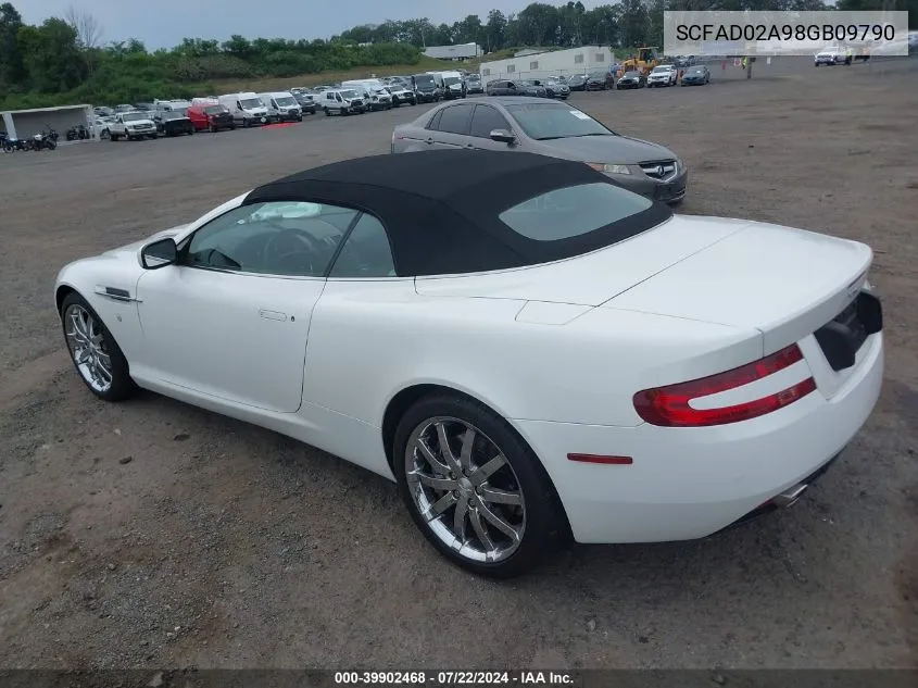 2008 Aston Martin Db9 Volante VIN: SCFAD02A98GB09790 Lot: 39902468