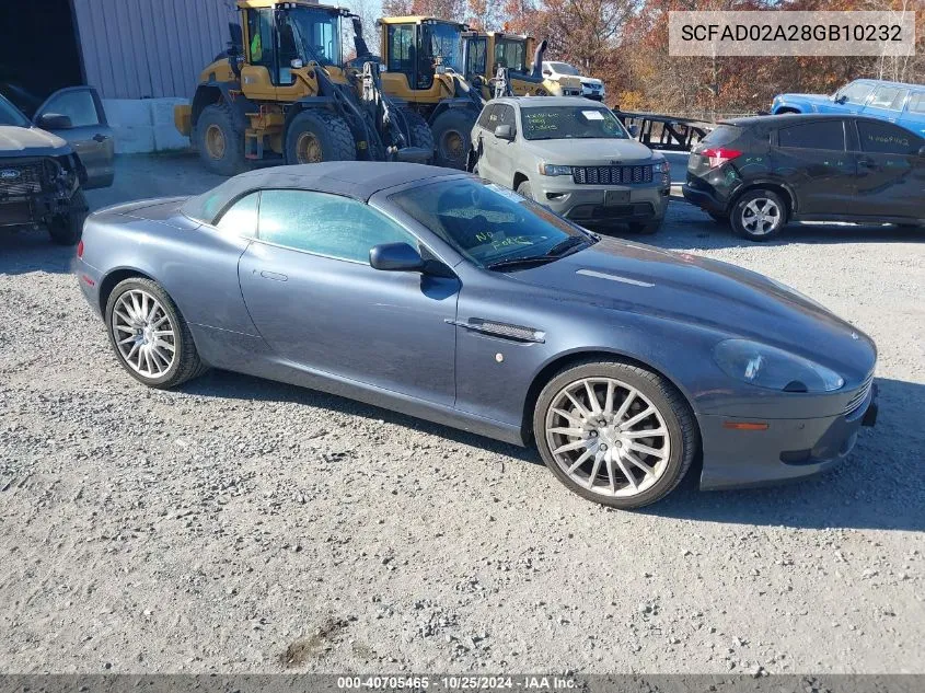 2008 Aston Martin Db9 Volante VIN: SCFAD02A28GB10232 Lot: 40705465