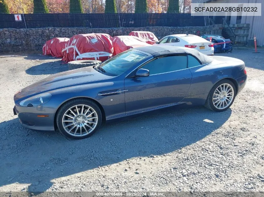 2008 Aston Martin Db9 Volante VIN: SCFAD02A28GB10232 Lot: 40705465