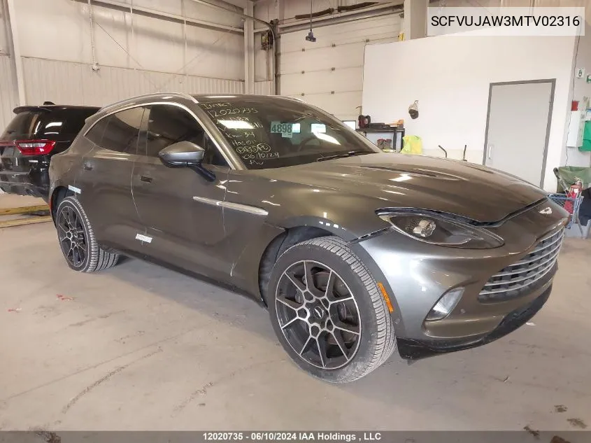 2021 Aston Martin Dbx VIN: SCFVUJAW3MTV02316 Lot: 12020735