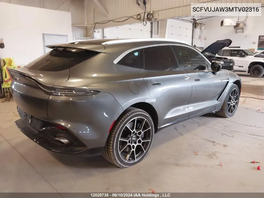 2021 Aston Martin Dbx VIN: SCFVUJAW3MTV02316 Lot: 12020735