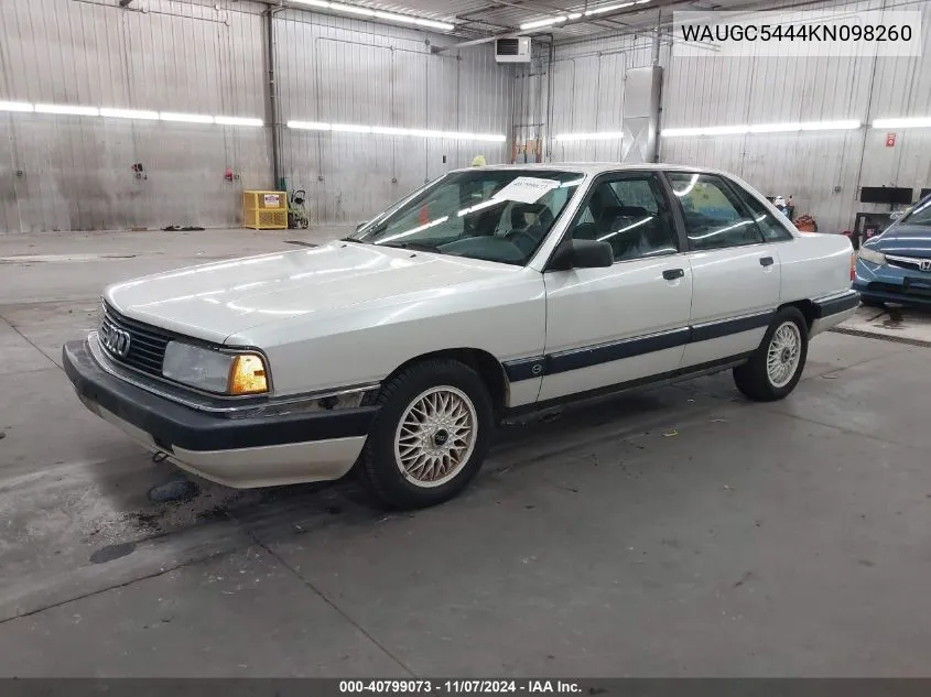 1989 Audi 200 Quattro VIN: WAUGC5444KN098260 Lot: 40799073