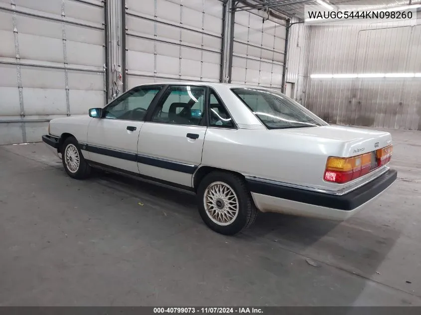 1989 Audi 200 Quattro VIN: WAUGC5444KN098260 Lot: 40799073