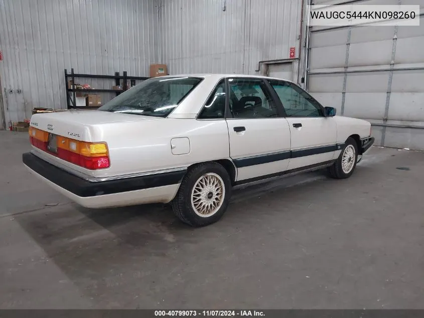 1989 Audi 200 Quattro VIN: WAUGC5444KN098260 Lot: 40799073