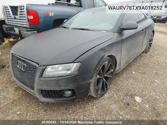 2009 Audi S5 4.2 Quattro VIN: WAURV78TX9A018252 Lot: 20185049