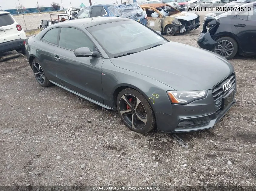 2013 Audi A5 20T Qu VIN: WAUHFBFR6DA074510 Lot: 40693545