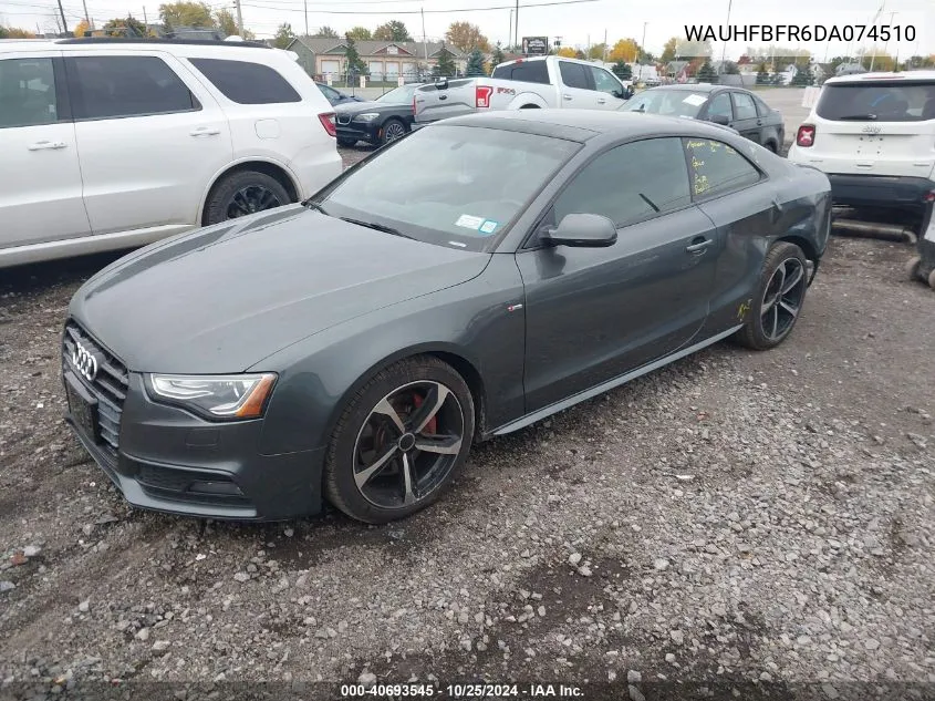 2013 Audi A5 20T Qu VIN: WAUHFBFR6DA074510 Lot: 40693545