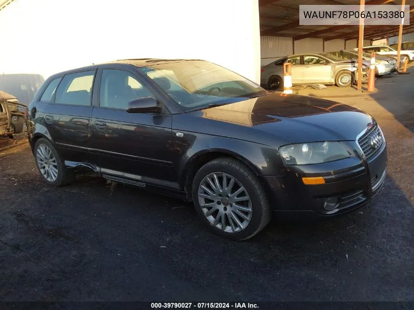 2006 Audi A3 2.0T VIN: WAUNF78P06A153380 Lot: 39790027