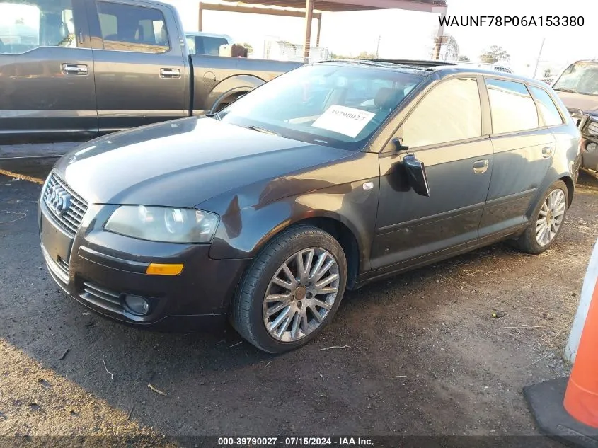 2006 Audi A3 2.0T VIN: WAUNF78P06A153380 Lot: 39790027