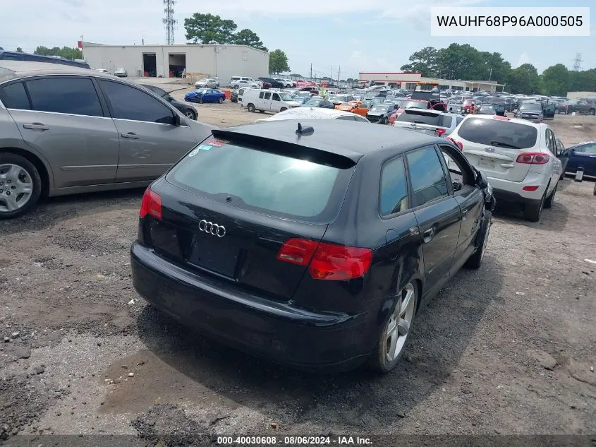 WAUHF68P96A000505 2006 Audi A3 2.0T