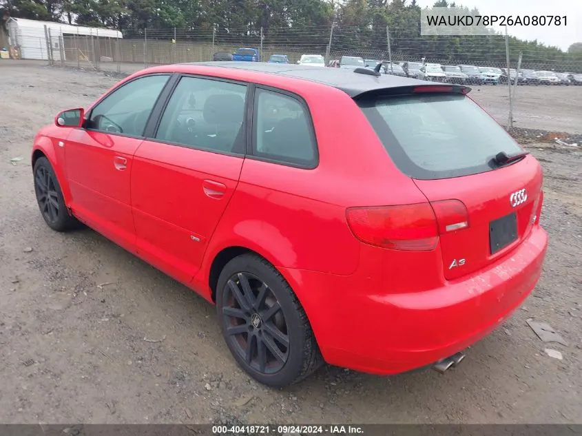 WAUKD78P26A080781 2006 Audi A3 3.2 S Line