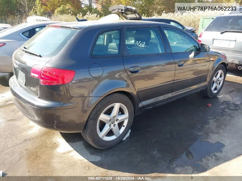 2006 Audi A3 2.0T VIN: WAUHF78P76A062233 Lot: 40711025