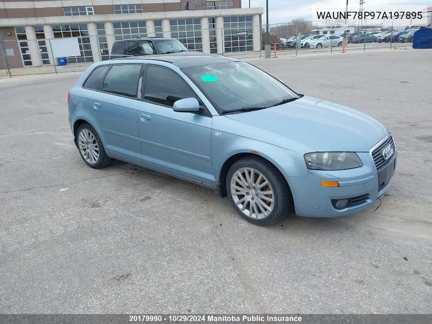 2007 Audi A3 2.0T VIN: WAUNF78P97A197895 Lot: 20179990