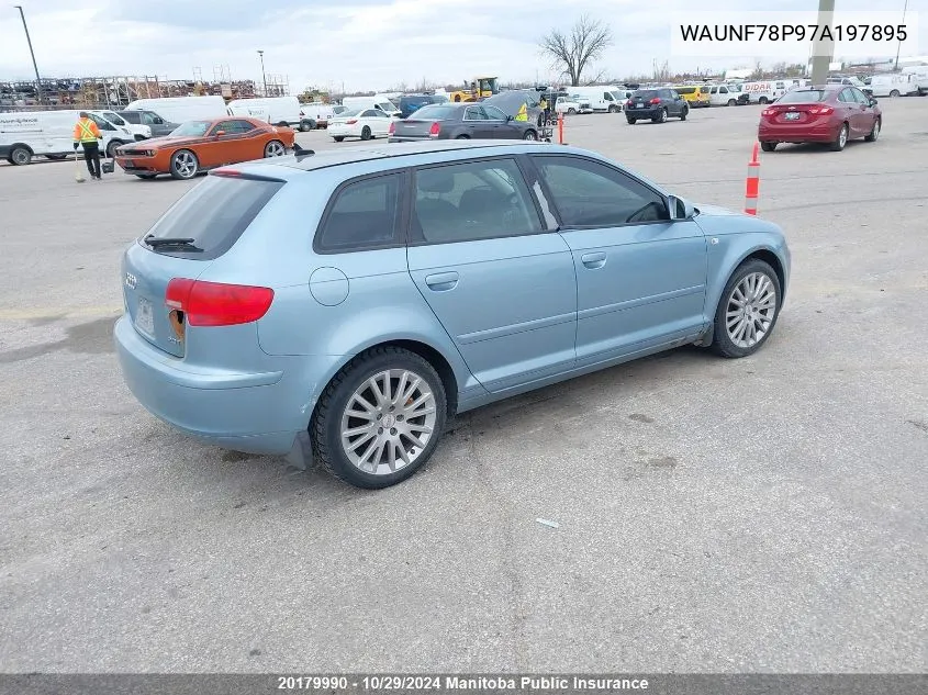 2007 Audi A3 2.0T VIN: WAUNF78P97A197895 Lot: 20179990